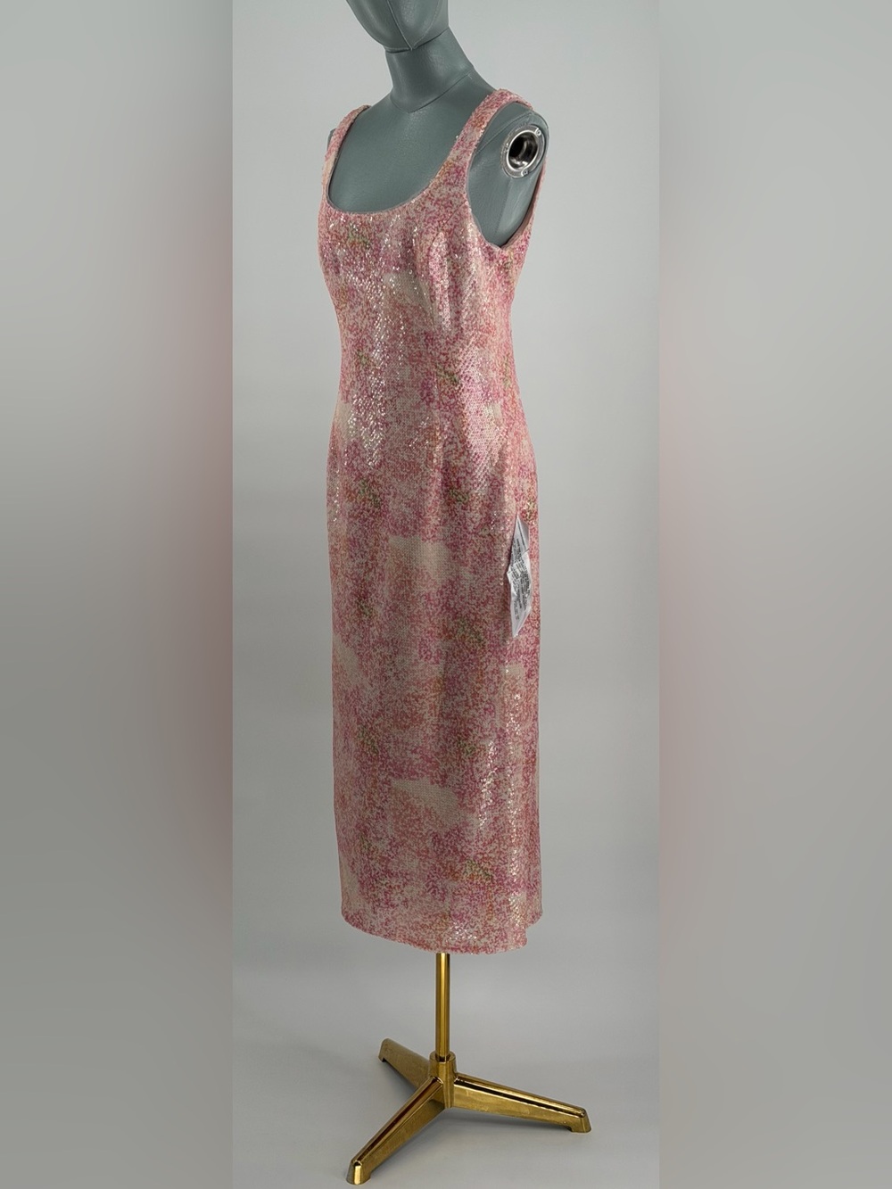 🆕 DRESS THE POPULATION 🧿 NWOT Leo Abstract Floral Sequin Dress, Fuchsia - Sz M - Picture 5 of 14